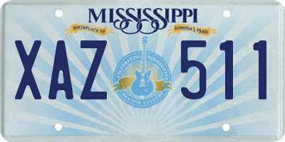MS license plate XAZ511