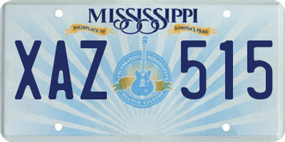 MS license plate XAZ515