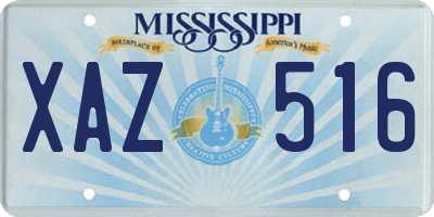 MS license plate XAZ516