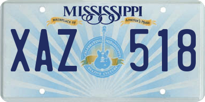 MS license plate XAZ518