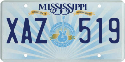 MS license plate XAZ519