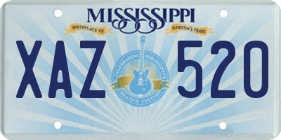MS license plate XAZ520