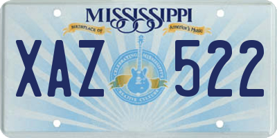 MS license plate XAZ522