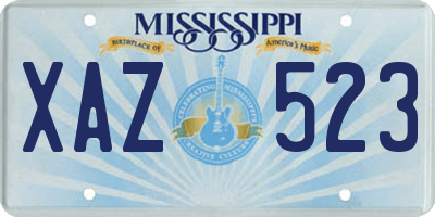 MS license plate XAZ523