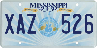 MS license plate XAZ526