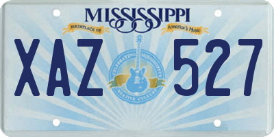 MS license plate XAZ527