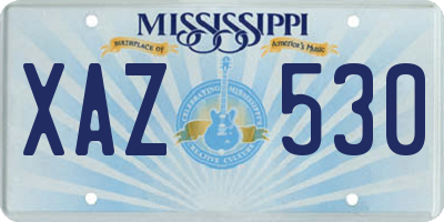 MS license plate XAZ530