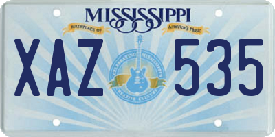 MS license plate XAZ535