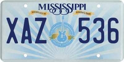 MS license plate XAZ536