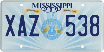 MS license plate XAZ538