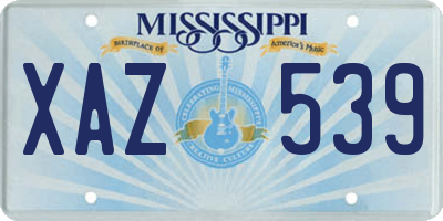 MS license plate XAZ539