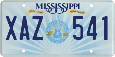 MS license plate XAZ541