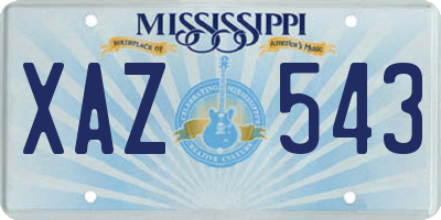MS license plate XAZ543