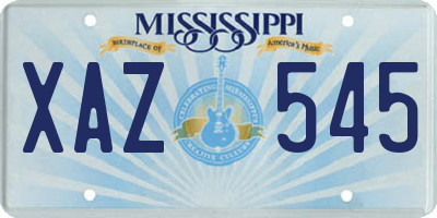 MS license plate XAZ545