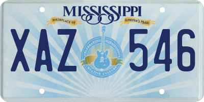 MS license plate XAZ546