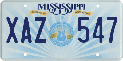 MS license plate XAZ547