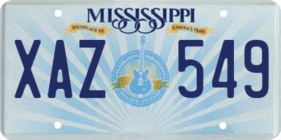 MS license plate XAZ549