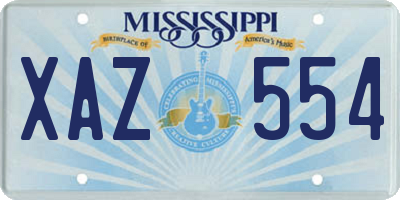 MS license plate XAZ554
