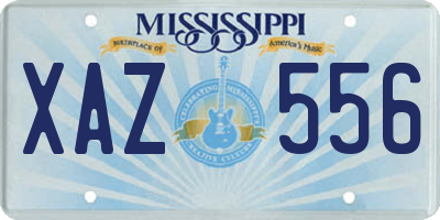 MS license plate XAZ556