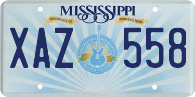 MS license plate XAZ558