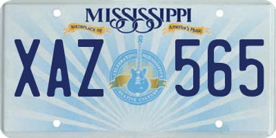 MS license plate XAZ565
