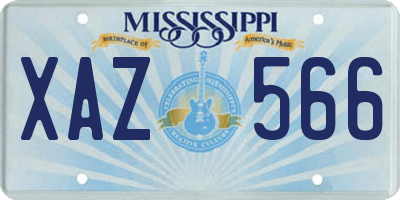 MS license plate XAZ566