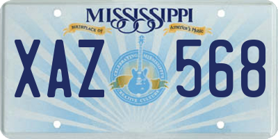 MS license plate XAZ568
