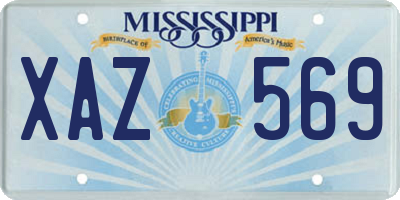 MS license plate XAZ569