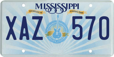 MS license plate XAZ570