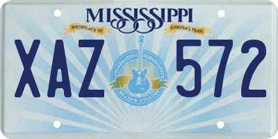 MS license plate XAZ572