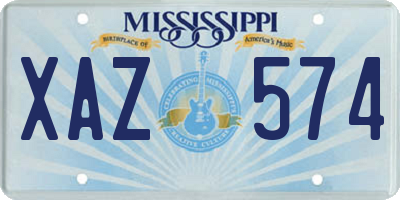 MS license plate XAZ574