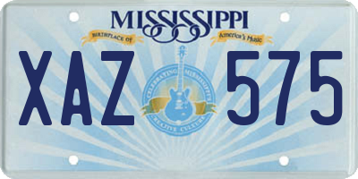 MS license plate XAZ575