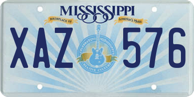 MS license plate XAZ576