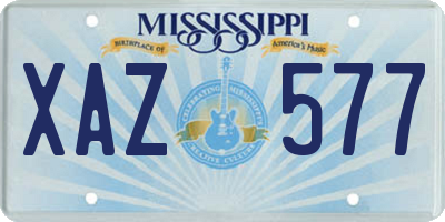 MS license plate XAZ577