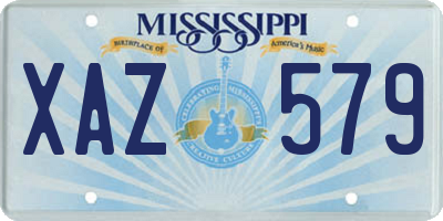 MS license plate XAZ579