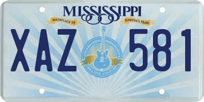 MS license plate XAZ581