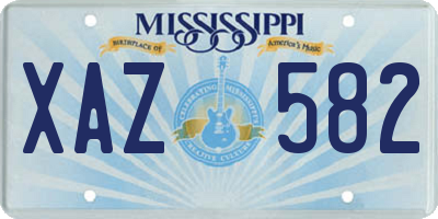MS license plate XAZ582