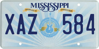 MS license plate XAZ584