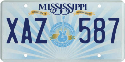 MS license plate XAZ587