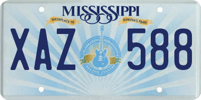 MS license plate XAZ588