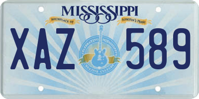 MS license plate XAZ589