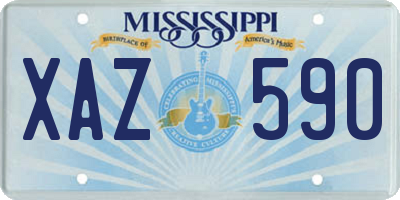 MS license plate XAZ590