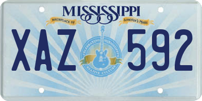 MS license plate XAZ592