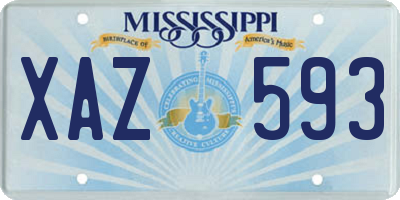 MS license plate XAZ593