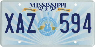 MS license plate XAZ594