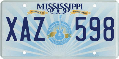 MS license plate XAZ598