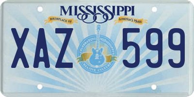 MS license plate XAZ599