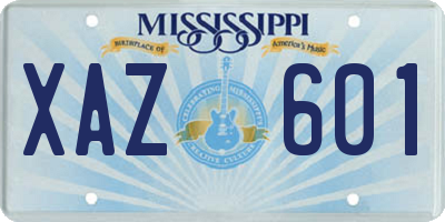 MS license plate XAZ601