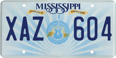 MS license plate XAZ604
