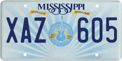 MS license plate XAZ605